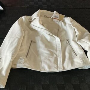 Women's White Leather Jacket